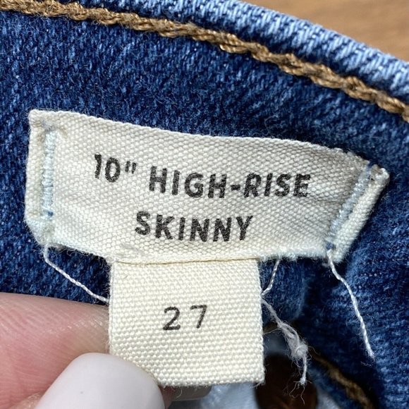 Madewell Jeans Women's 27 Blue 10" High Rise Skinny Button Fly - Picture 8 of 10